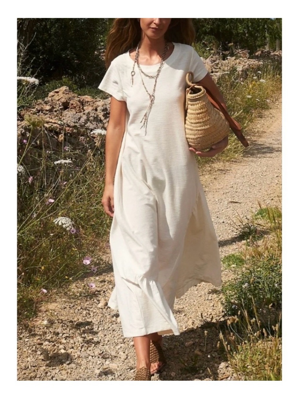 FP Beach Lena Midi Dress Cream S
